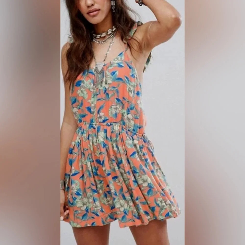 Free People Dear You Floral Flowy Mini Summer Dress Size XS